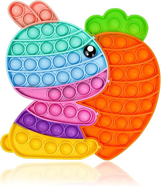 Easter Pop it Fidget Toys, Bunny Carrot Pop it Fidget Sensory Toy, Big Size Puzzle Bunny Carrot P... | Amazon (US)