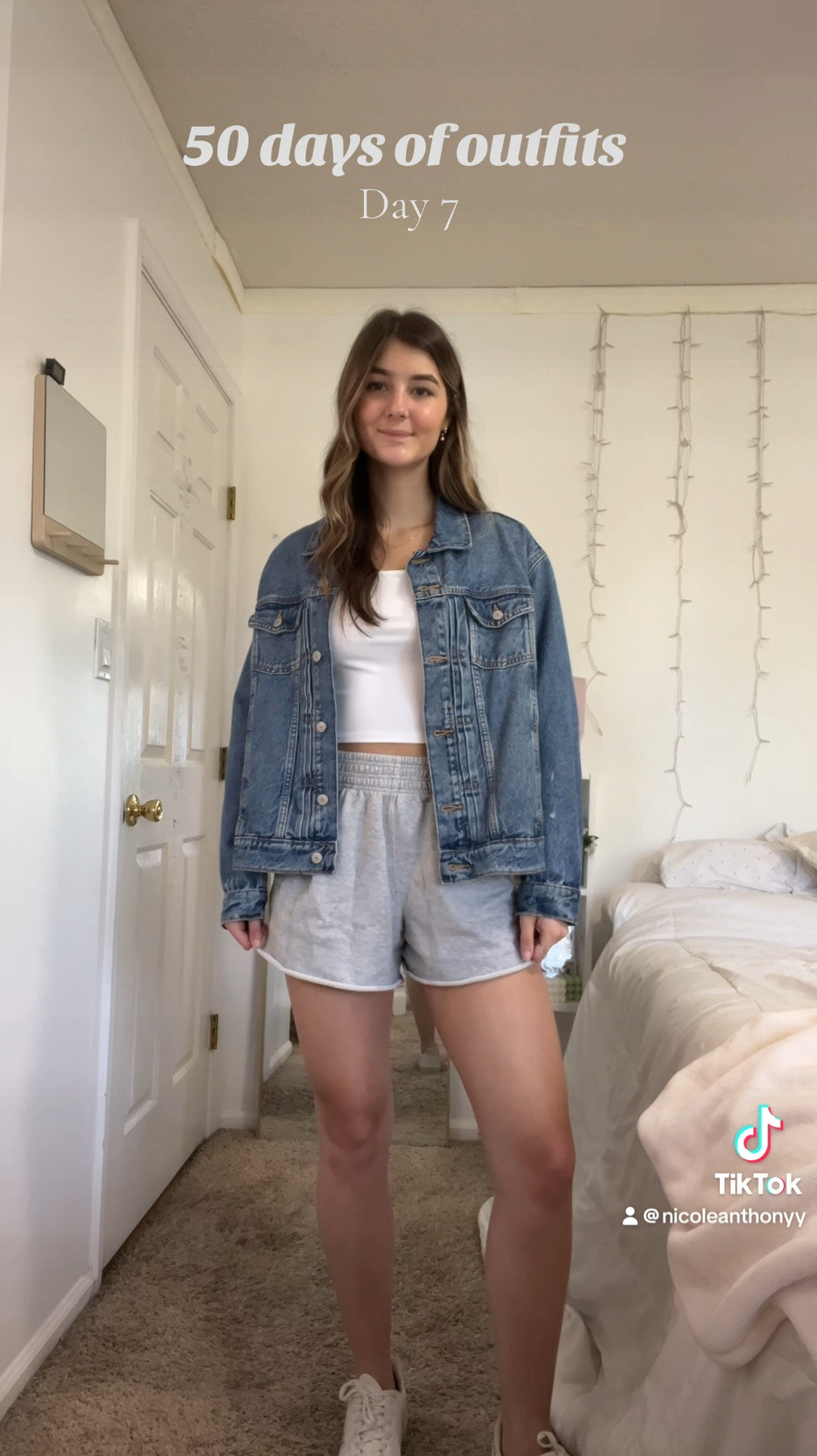 50 DAYS OF OUTFITS 
Day 7 🤍

Wearing size Xlarge in jacket, small in top, and medium in shorts! 

#LTKFindsUnder50 #LTKSeasonal #LTKStyleTip