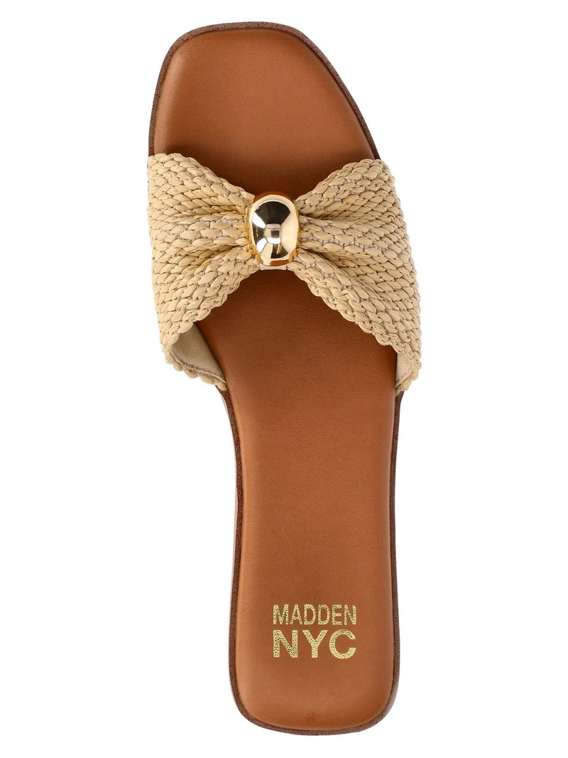 Madden NYC Women's Raffia Knot Slide Sandals | Walmart (US)