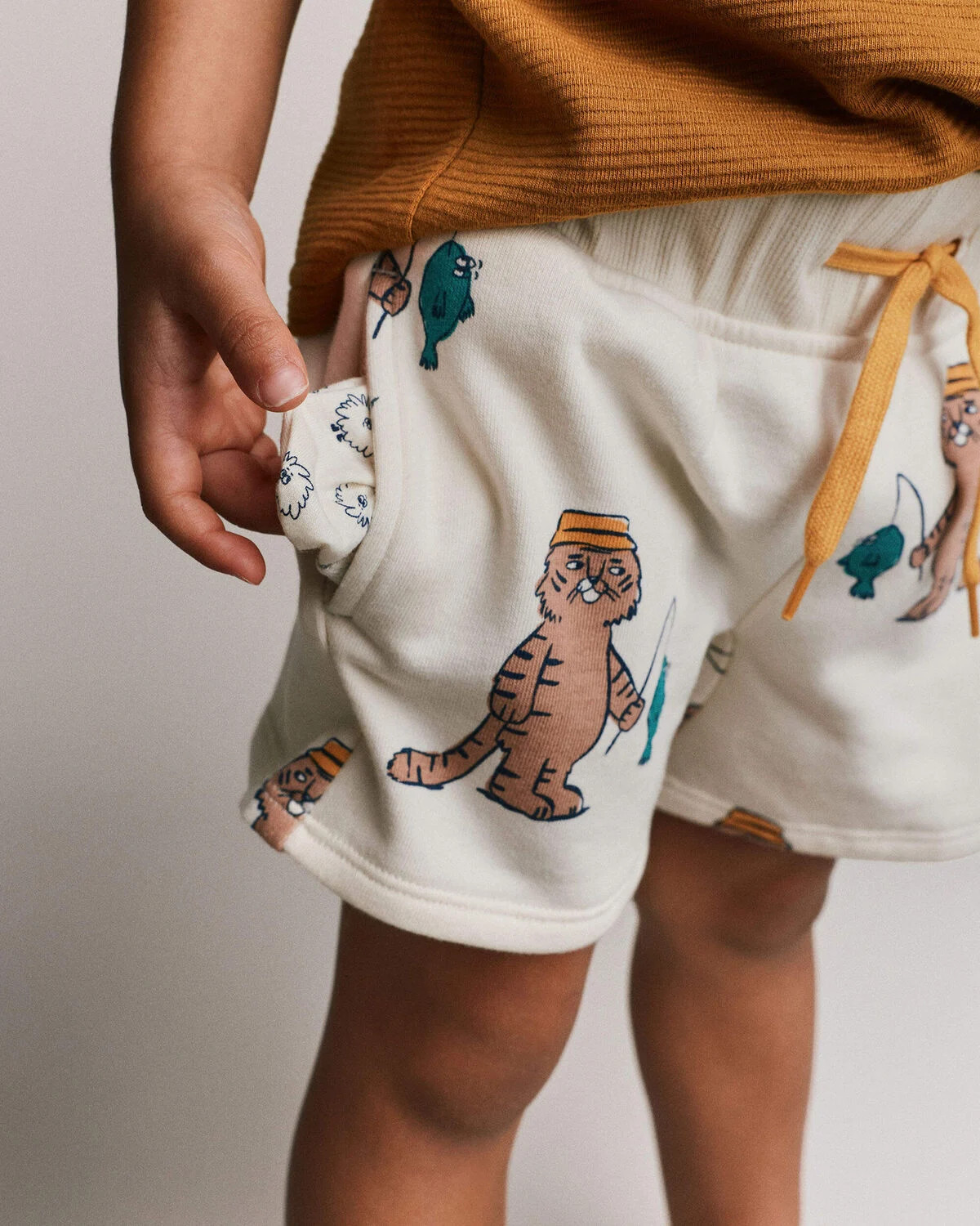 Toddler City Park™ Short in Fishing Tiger Print - Cream - Otter Avenue | Carter's | Carter's Inc