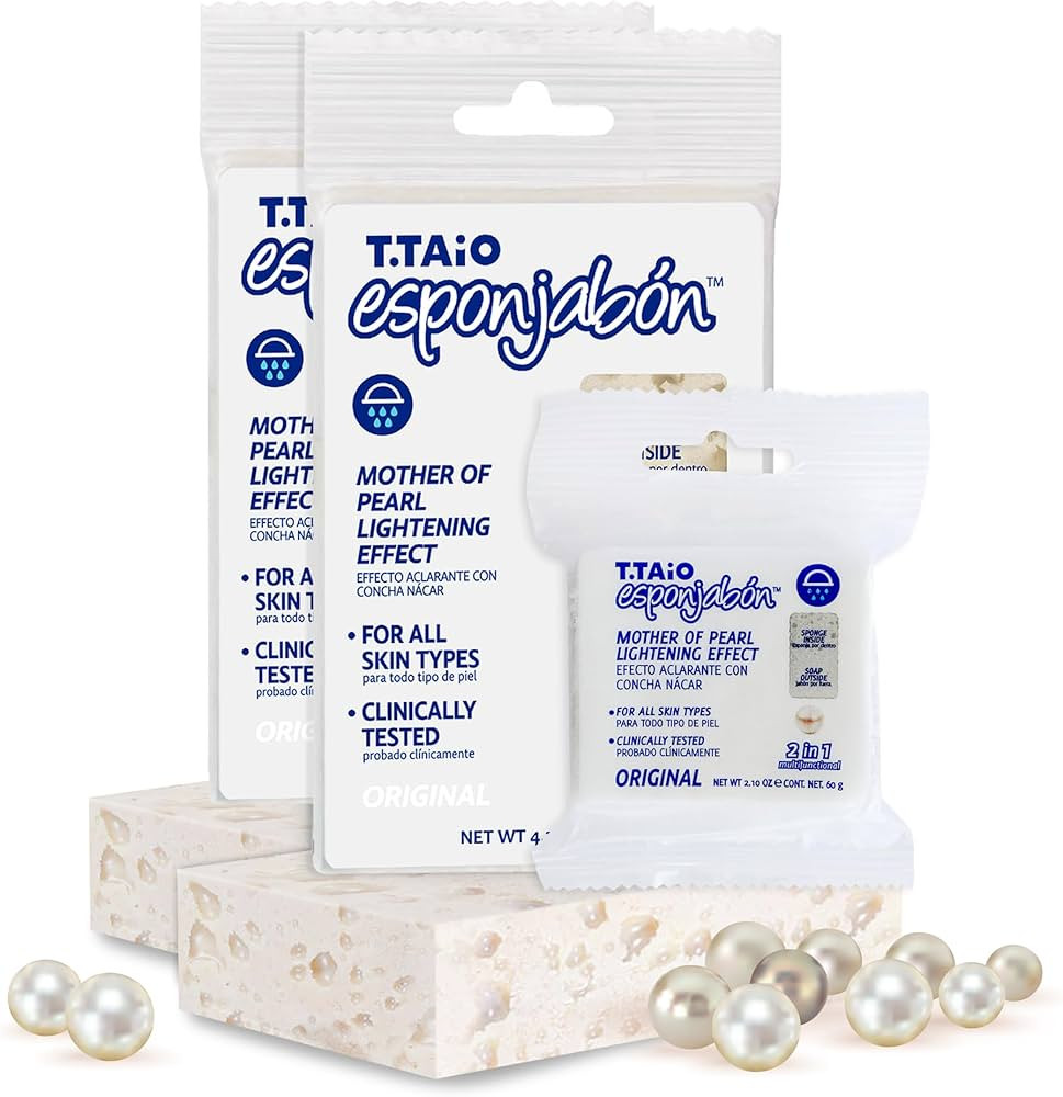 T.Taio Esponjabon Mother of Pearl Soap Sponge - Revitalizing Shower Scrubber for Bath Wash & Oil ... | Amazon (US)