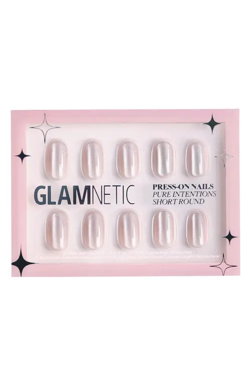 GLAMNETIC Short Round Press-On Nails Set in Pure Intentions at Nordstrom | Nordstrom