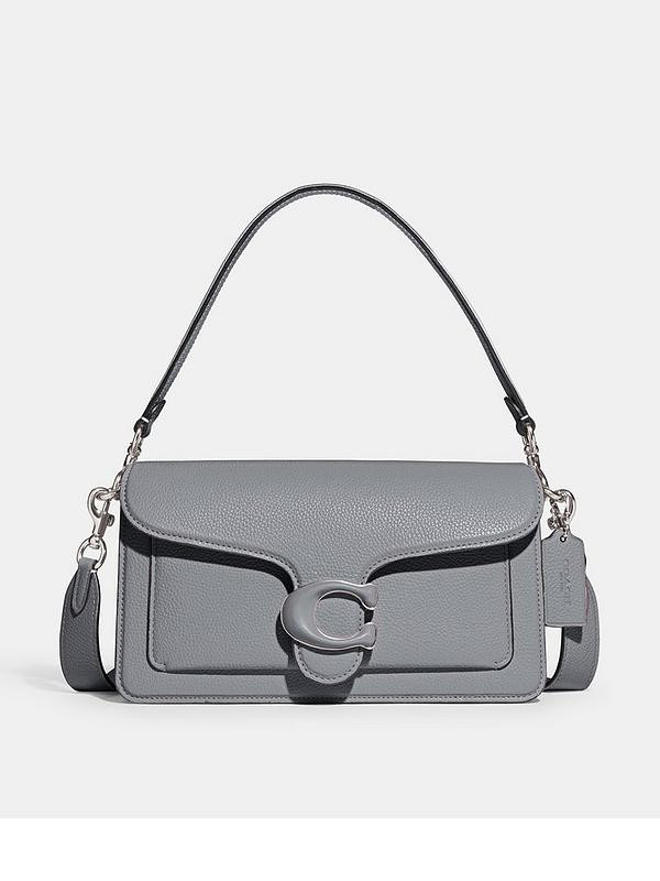 Polished Pebble Leather Tabby Shoulder Bag 26 - B4/grey Blue | Very (UK)
