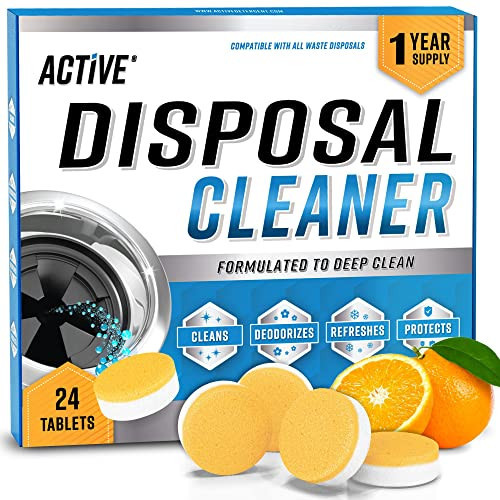ACTIVE Garbage Disposal Cleaner Deodorizer Tablets 24 Pack - Fresh Citrus Foaming Scrub Sink and Disposer Freshener, Natural Kitchen Drain Cleaning Tablet - 1 Year Supply | Amazon (US)