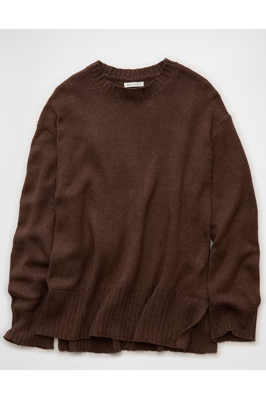 AE Long Weekend Pullover Sweater Women's Brown L | American Eagle Outfitters (US & CA)