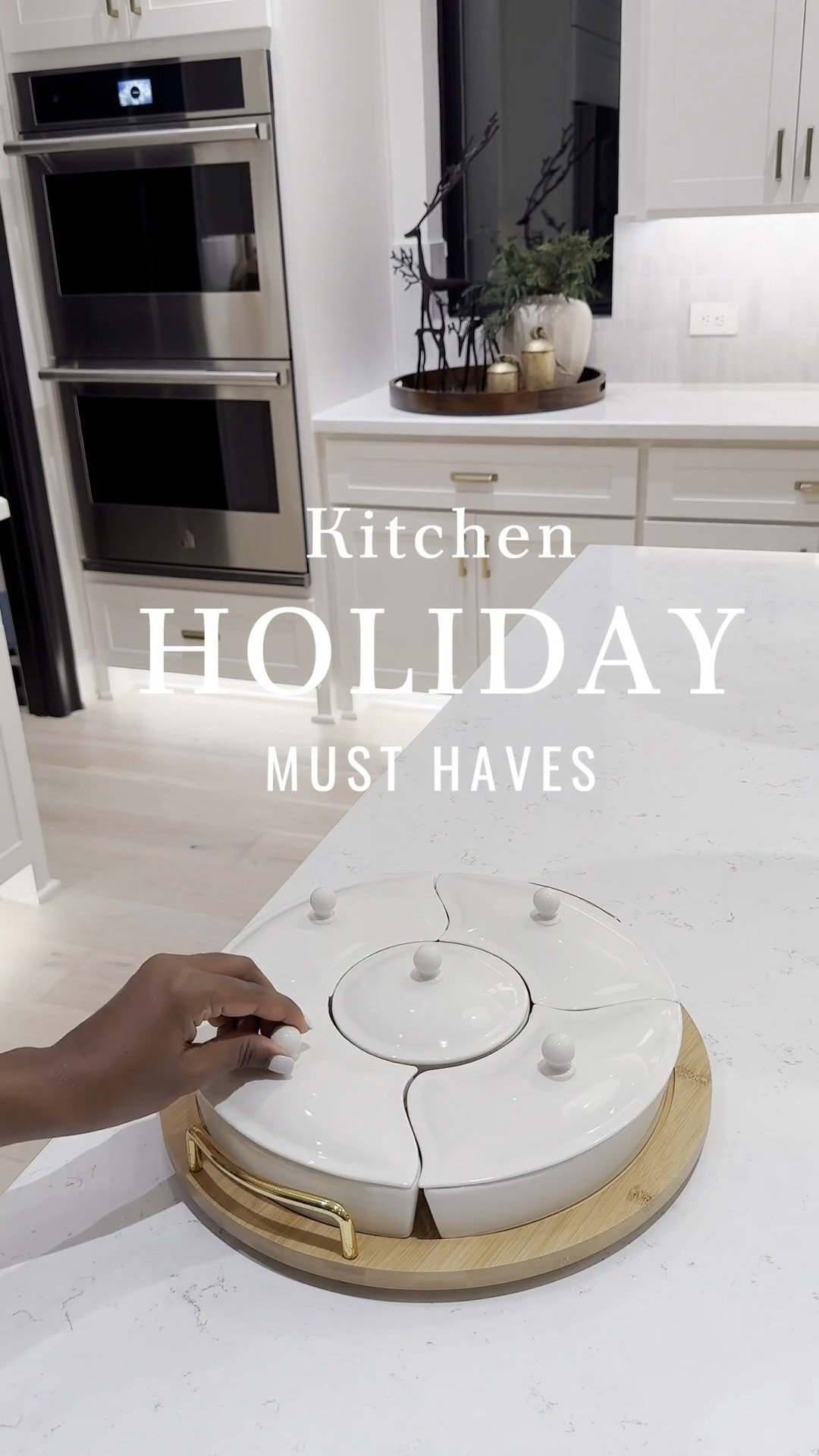 Gold cluster tray is now sold out…. I’ve linked the white and gold option 🤎

Found the most practical serving containers that can be used all year round! 🥘 …. The cluster tray comes in white/gold, silver, & gold - perfect for serving appetizers & is handwash recommended ☺️

Condiment server - perfect for serving your guacamole, cheese dips, ketchup, mustard, and relish! 🍲 

Lazy Susan serving tray - has got to be my fave find! 🍱 The upgraded fruit platter, Taco bar, chip and dip station 🤎

#LTKHoliday #LTKHome #LTKSeasonal