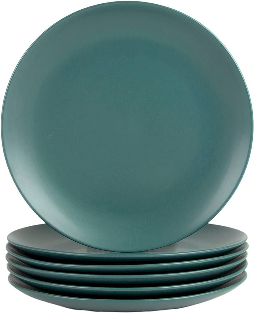 10 Strawberry Street Wazee Matte 10.5" Coupe Dinner Plate, Set of 6, Emerald Green | Amazon (US)
