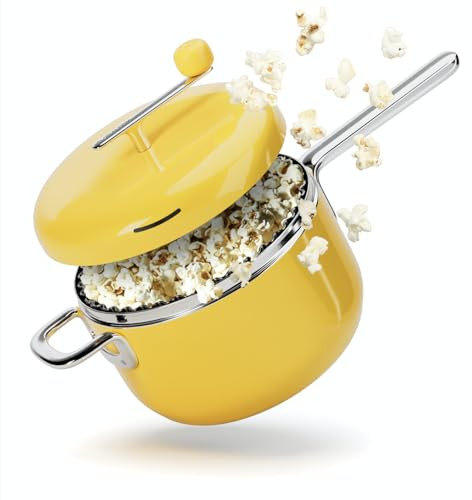 Popsmith Popcorn Popper in Butter - 6 Quart Stovetop Popcorn Machine - Stainless Steel Popcorn Maker Compatible with All Stovetops | Amazon (US)