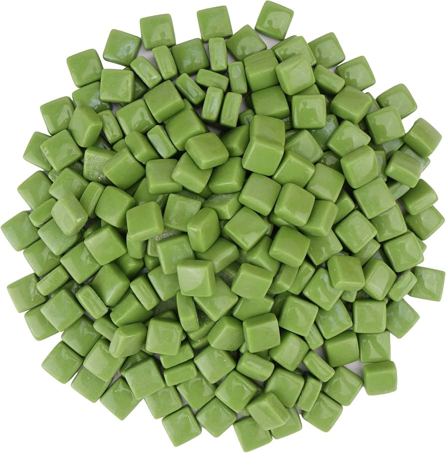 Mosaic Glass Pieces for Crafts, 10x10mm Small Square Mosaic Tiles, 300g (160 Pieces), Glass Tiles... | Amazon (US)