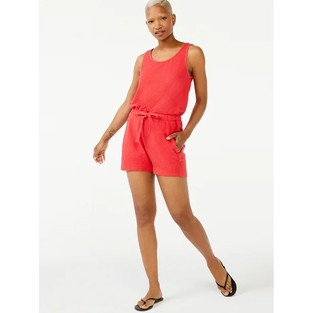 Free Assembly Women's Scoop Neck Romper | Walmart (US)