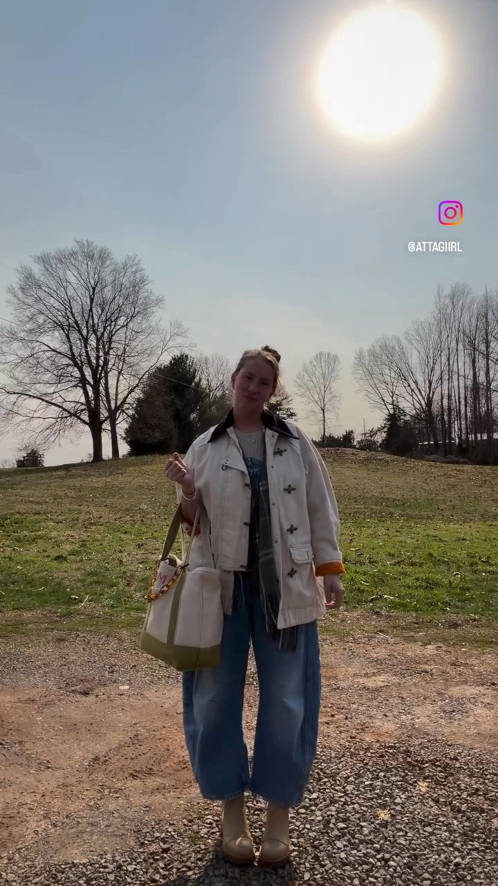 Fisherman core? 
Overalls and coat from freepeople and my fav lands end tote

#LTKootd