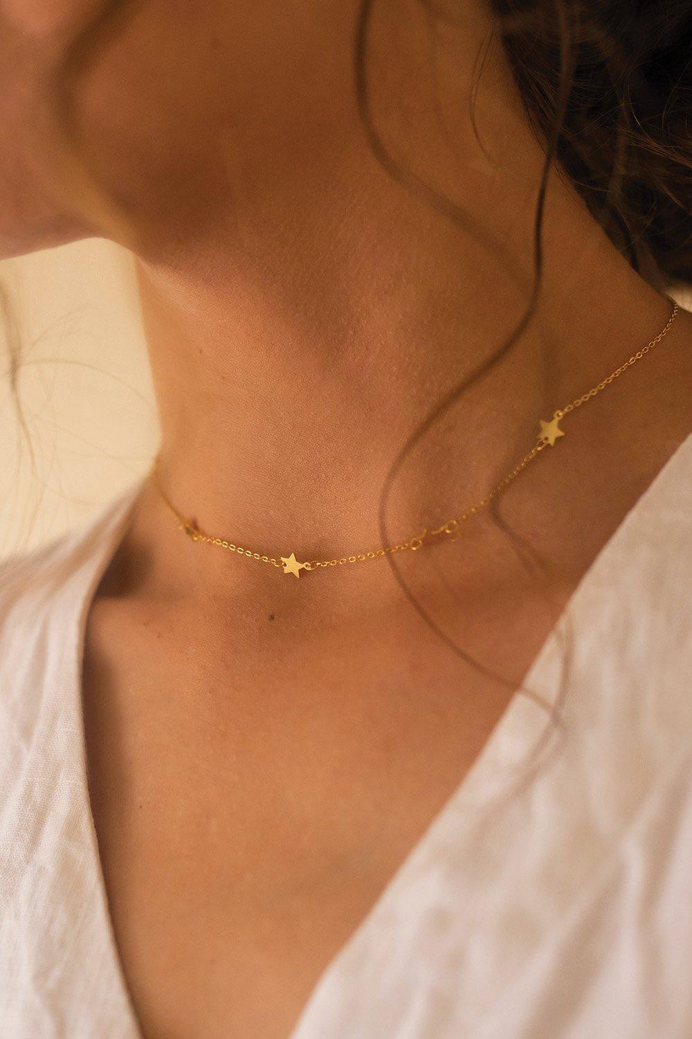 Dainty 18K Gold Star Choker | Debenhams UK