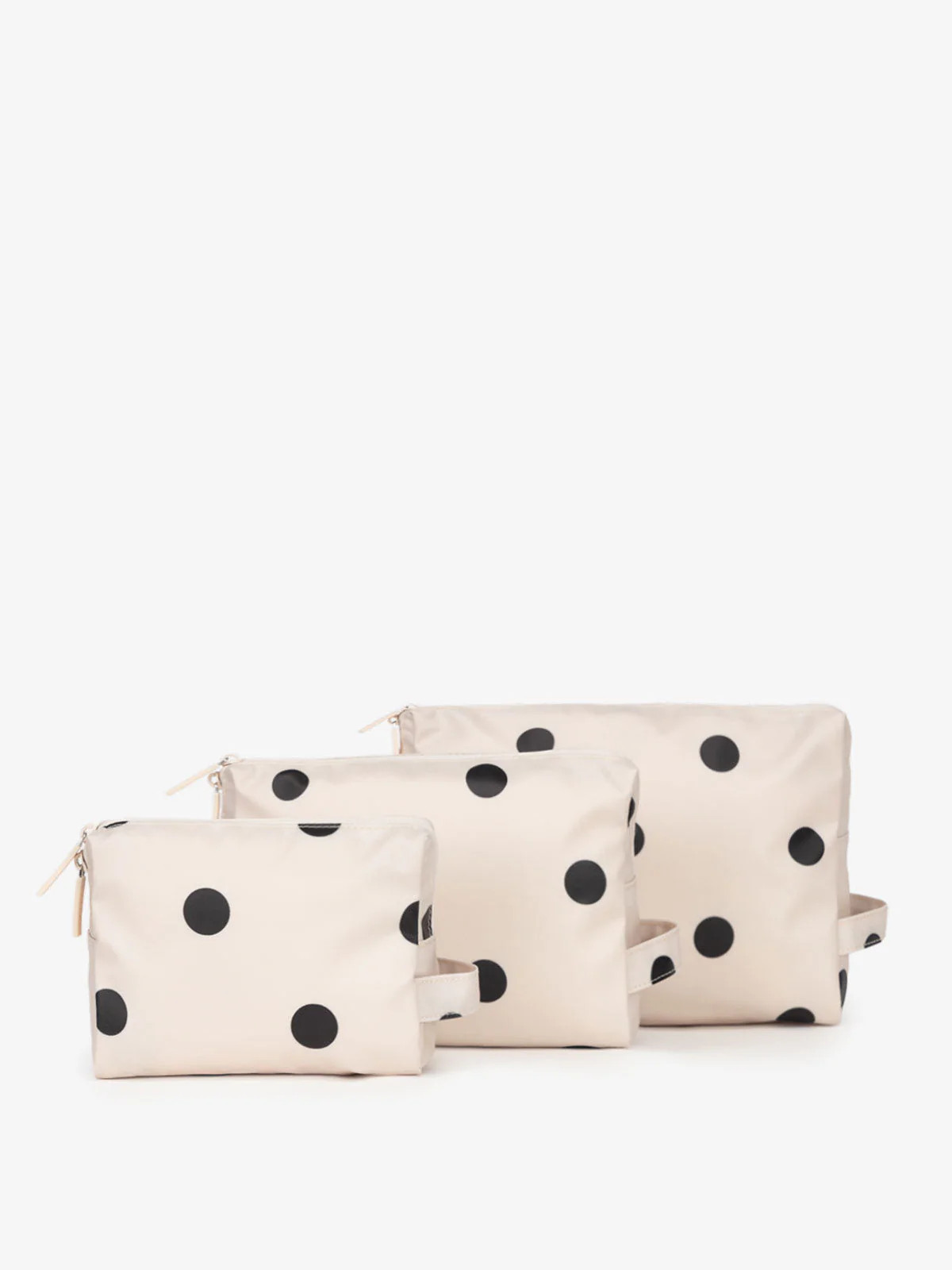 Water Resistant Zippered Pouch Set (3 Pieces) in Polka Dot | CALPAK