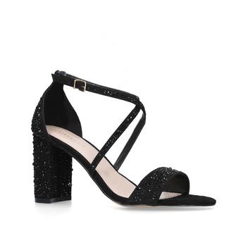 Carvela Loyalty - Black Embellished Block Heeled Sandals | Kurt Geiger (Global)