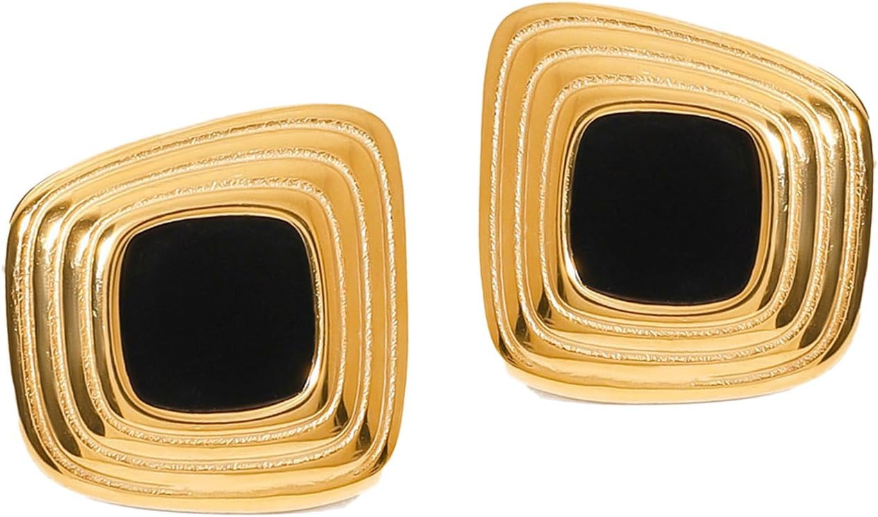 Chunky Gold Earrings Statement Stud for Women Trendy | Amazon (US)