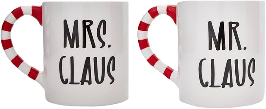 RALME Mr and Mrs Claus Christmas Mugs Set of Two - 16 oz. Large Ceramic Santa Mugs | Amazon (US)