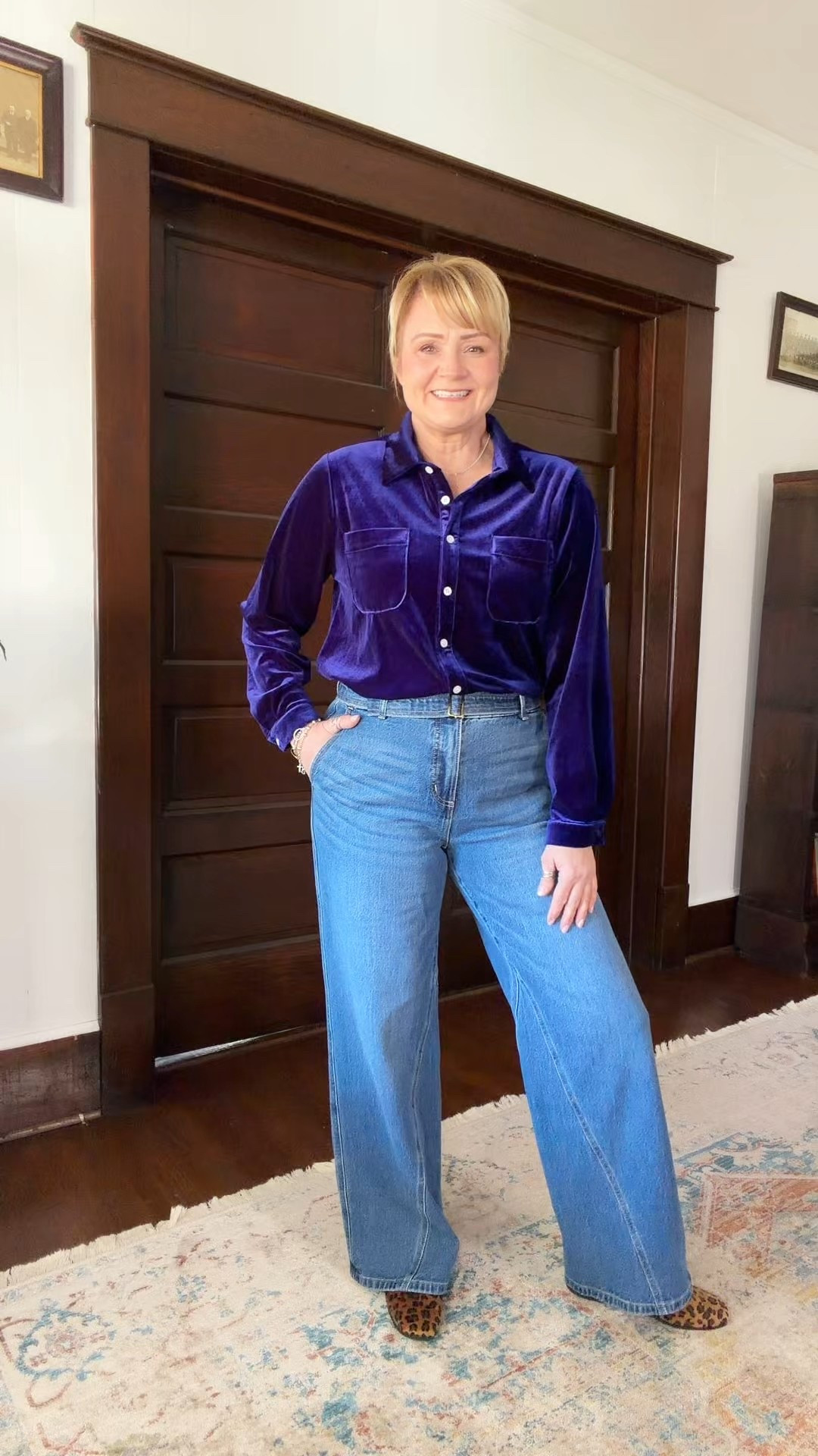 This shirt/color is so flattering.  Wearing my true size 

#LTKOver40 #LTKootd #LTKFindsUnder50