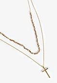 Gold Cross Pendant Layered Necklace | Maurices