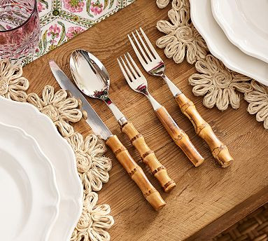 Natural Bamboo Flatware Sets | Pottery Barn CA