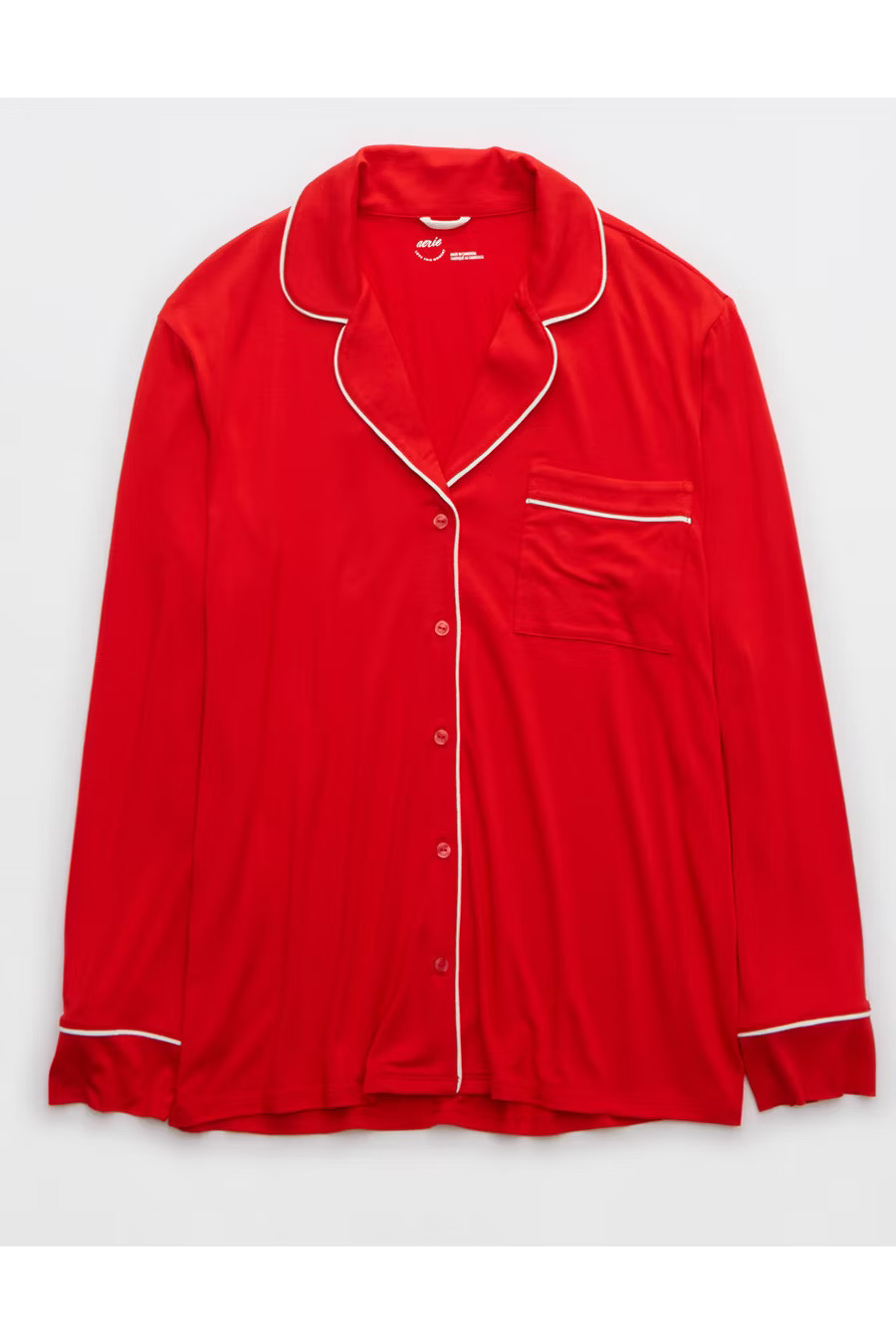 Aerie Real SoftÂ® Pajama Shirt Women's Bright Red XXS | Aerie