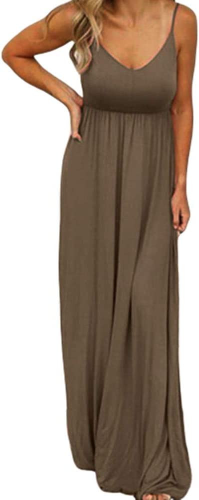 PALINDA Women's Sleeveless Summer Grey Dress Gray Dress Maxi Sundress Maxi Summer Dress Summer Maxi | Amazon (US)