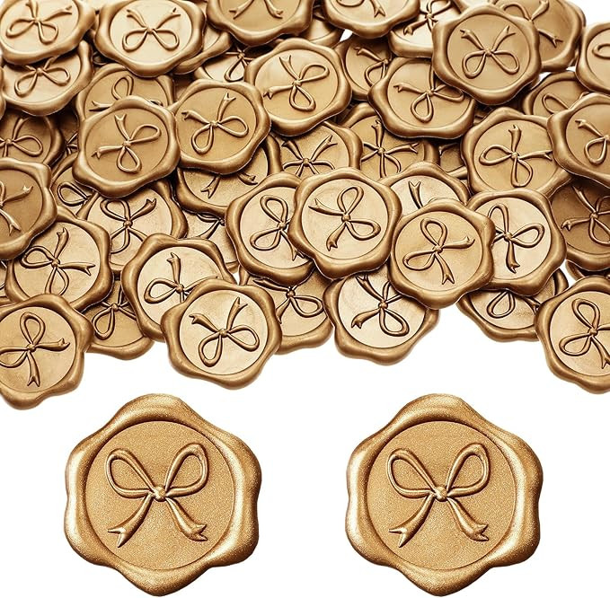 100 Pcs Bow Wax Seal Stickers Wedding Invitation Envelope Seal Stickers, 3D Self Adhesive Stamp D... | Amazon (US)