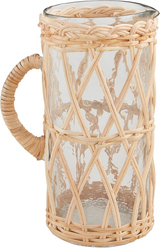 Mud Pie Rattan Glass Pitcher; 64 oz | Amazon (US)
