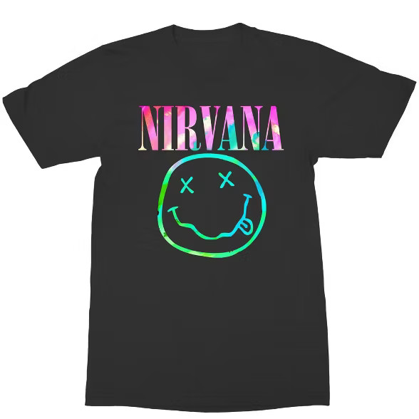Women's Nirvana Neon Smile Short Sleeve Boyfriend Graphic T-Shirt | Target