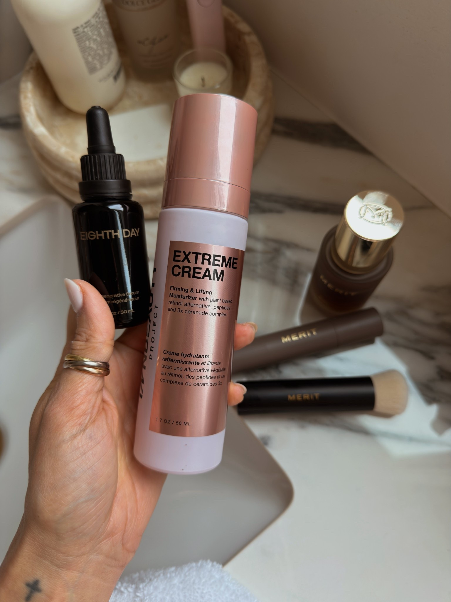 Missed this cream + serum so much while I was away! Just got these Merit products in and already tried the serum… so good. Will share more soon!

#LTKOver40 #LTKBeauty #LTKselfcare