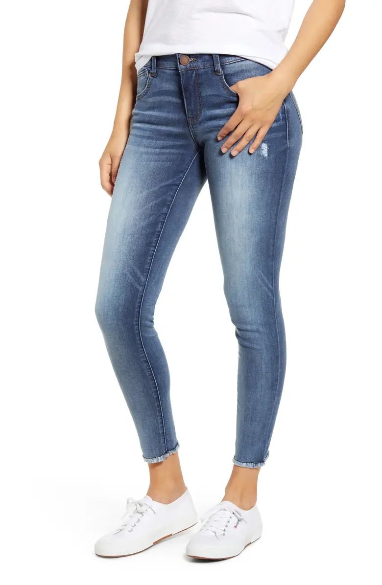 Luxe Touch Fray Hem Ankle Skinny Jeans | Nordstrom