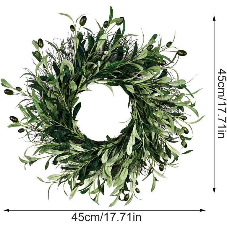 Spring Artificial Olive Wreath for Front Door Holiday Decoration Hanging Decorations Summer Green... | Walmart (US)