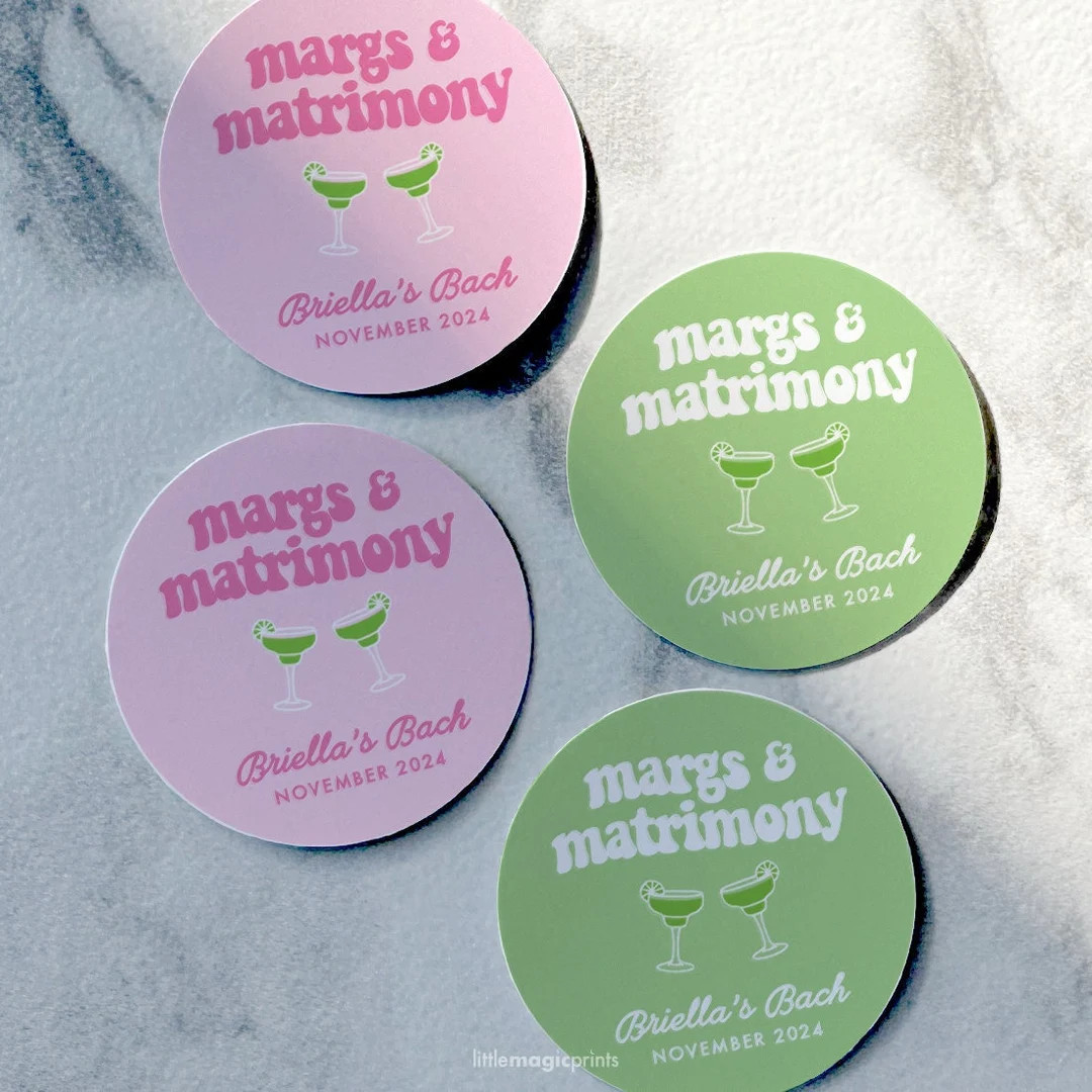 Margs & Matrimony Stickers, Bachelorette Stickers, Bachelorette Labels, Margarita Bachelorette Fa... | Etsy (US)