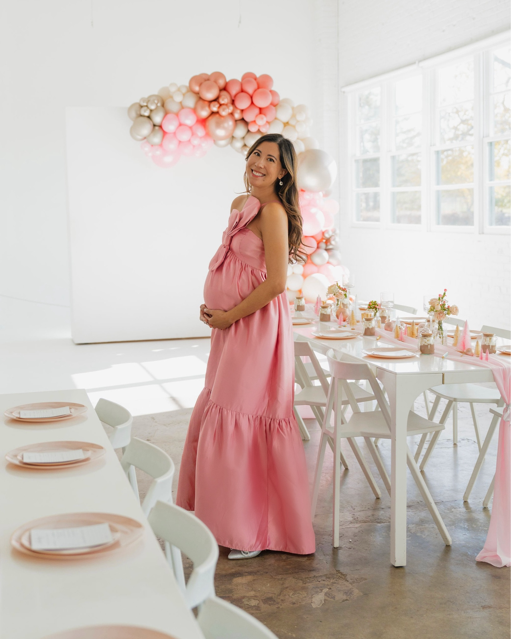 Baby shower pink bow dress 💕🎀

#LTKBump #LTKBaby #LTKParties