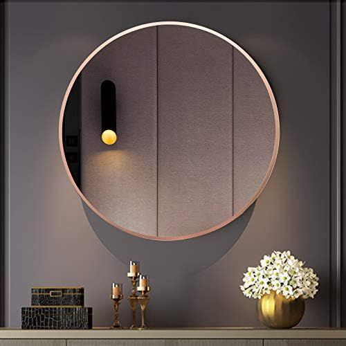 BEAUTYPEAK Circle Mirror Rosegold 36 Inch Wall Mounted Round Mirror with Brushed Metal Frame for Bat | Amazon (US)