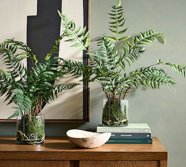Faux Small Glass Composed Fern | Pottery Barn (US)