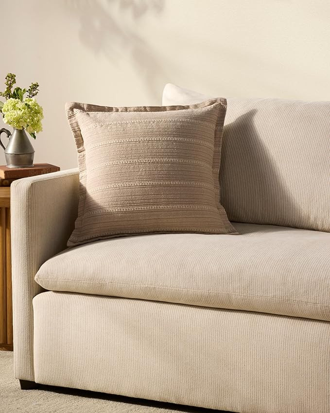 Loloi Chris Loves Julia Howie Collection PCJ0023 Natural 18'' x 18'' Cover w/Down Pillow | Amazon (US)