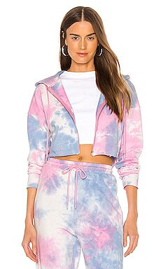 superdown Paris Zip Up Hoodie in Pink & Blue from Revolve.com | Revolve Clothing (Global)