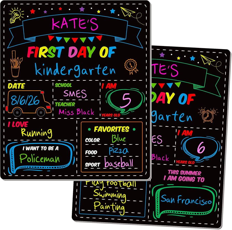 First and Last Day of School Board, Paper Back to Class Chalkboard for Kids | Amazon (US)