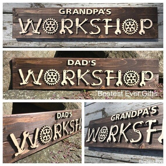 Fathers Day Gift - Wood Workshop Sign - Gifts for Men - Gifts For Him - Husband Dad Grandfather B... | Etsy (US)
