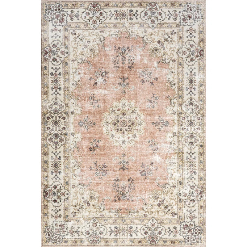 Ren SpinClean Vintage Floral Machine Washable Area Rug | Wayfair North America