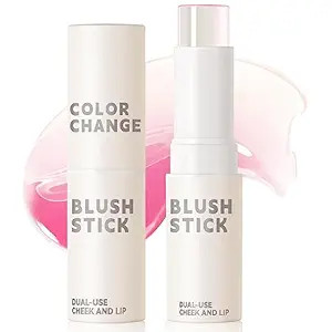 NewBang Color Changing Blush Stick for Cheeks Makeup,Clear Blush PH Temperature Changing Pink Cre... | Amazon (US)