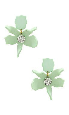Lele Sadoughi Small Crystal Lily Earrings in Mint from Revolve.com | Revolve Clothing (Global)