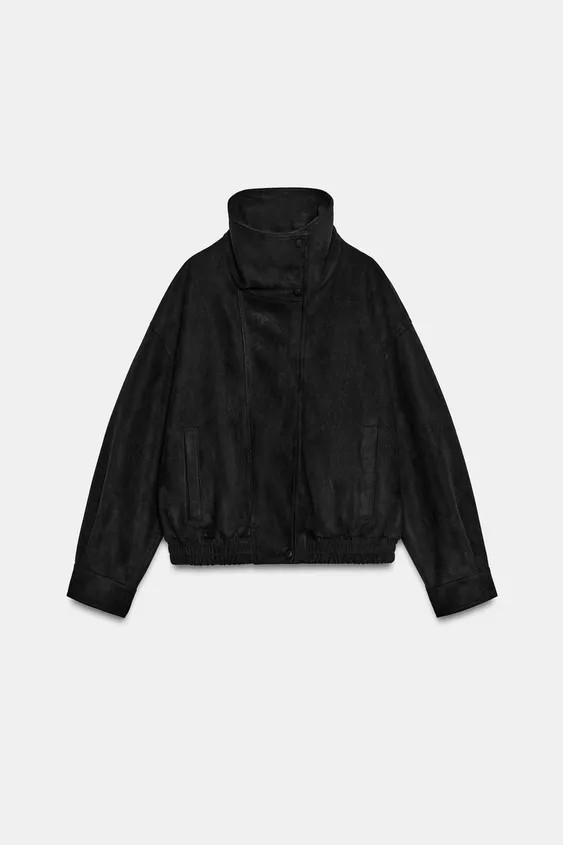 FAUX SUEDE BOMBER JACKET | Zara DE