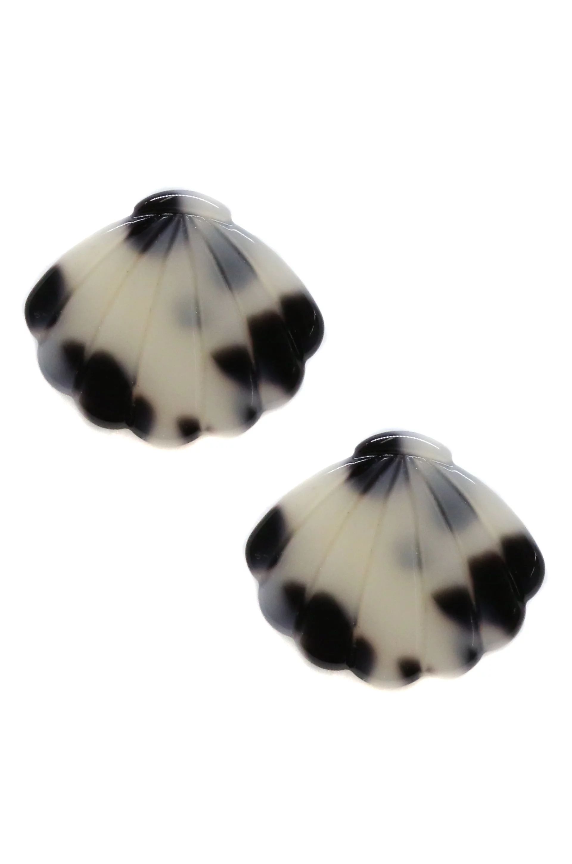 Ettika Women's Black & White Tortoise Resin Shell Stud Statement Earrings - Walmart.com | Walmart (US)