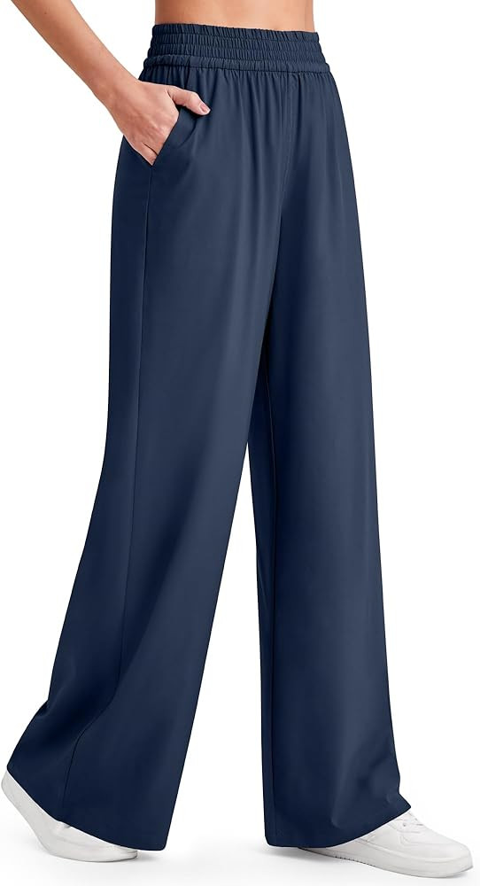 G4Free Flowy Pants for Women Quick Dry Travel Pants Open Bottom Wide Leg Pants Pull On Trouser Pa... | Amazon (US)