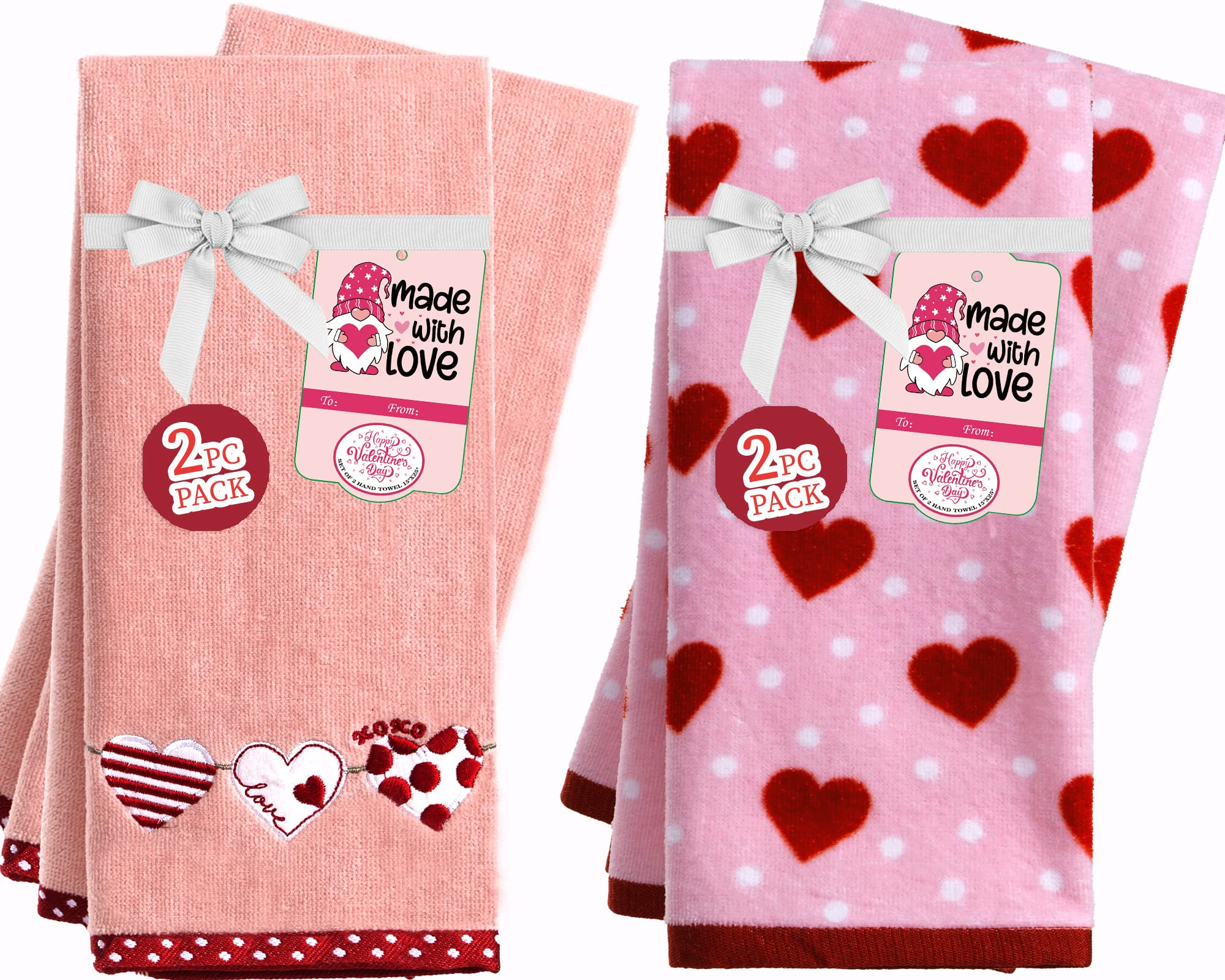 VOOVA & MOVAS Valentine's Kitchen Towels Set of 4(16x25 Inches) - Absorbent Hand Towels Gift Set ... | Amazon (US)