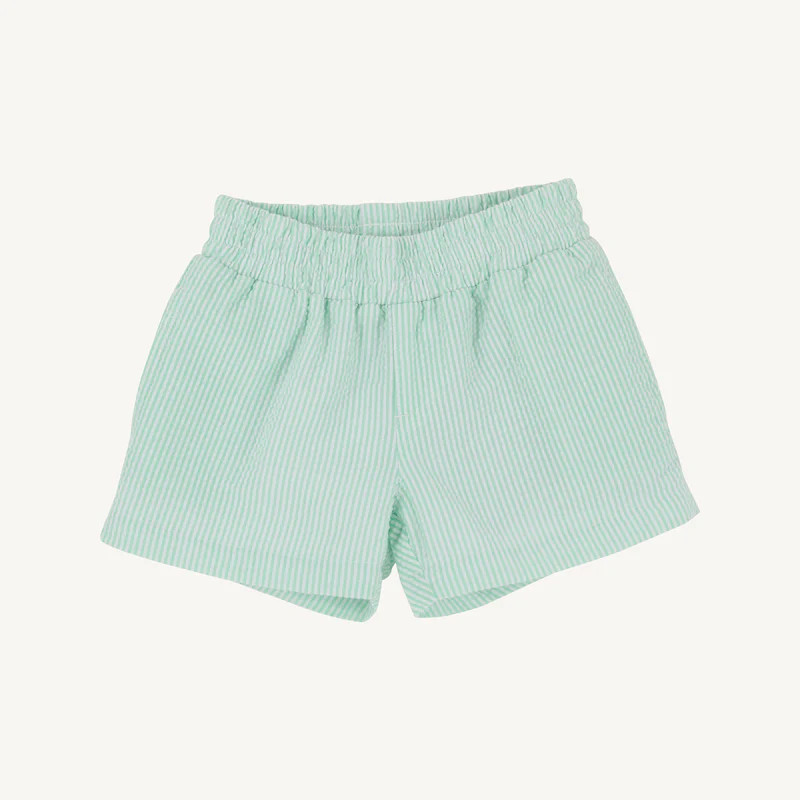 Sheffield Shorts - Grace Bay Green Seersucker with Worth Avenue White | The Beaufort Bonnet Company