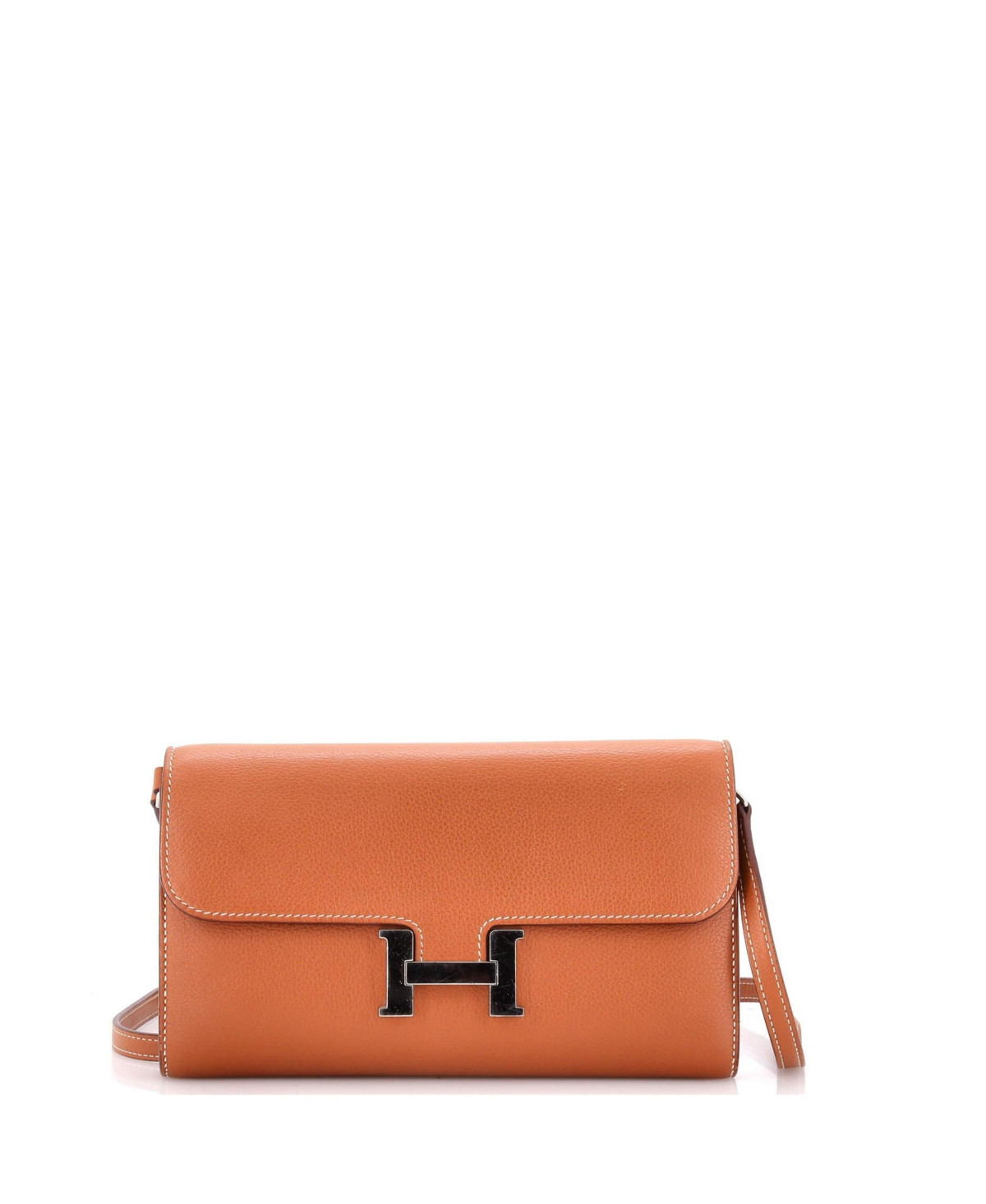 Pre-Owned HERMES Constance To Go Wallet Evercolor - Brown | Macy's