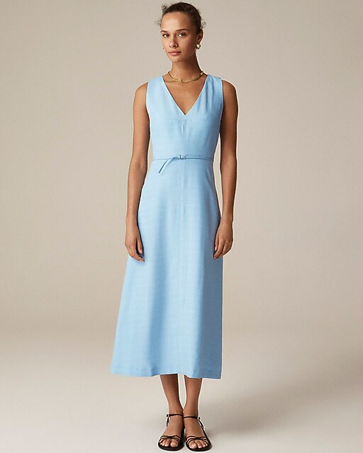 Mathilde V-neck dress in luster canvas | J. Crew US