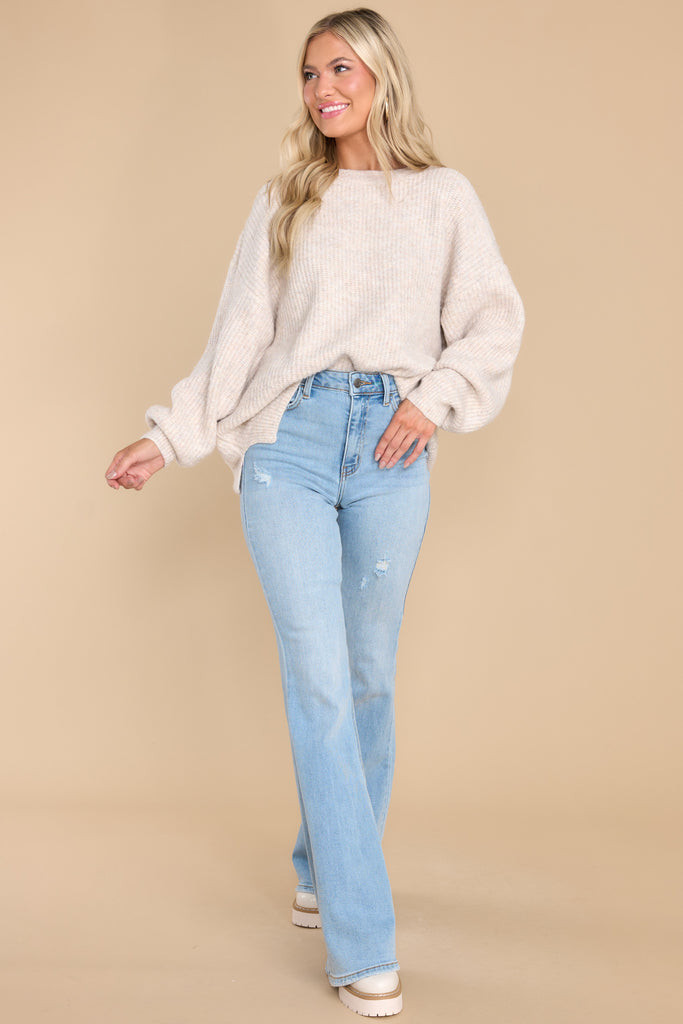 Perfectly Content Beige Sweater | Red Dress 